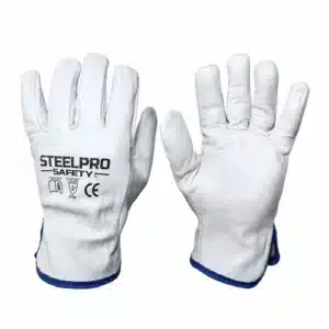 Guante badana blanco Steelpro