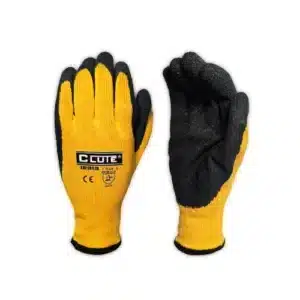 Guante hilo amarillo palma latex Clute