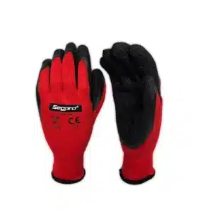 Guante hilo rojo palma latex Segpro