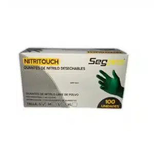 Guante nitrilo desechable verde x100 UND Segpro