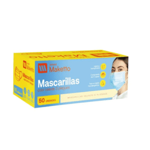 Mascarilla 3 pliegues celeste Maketto